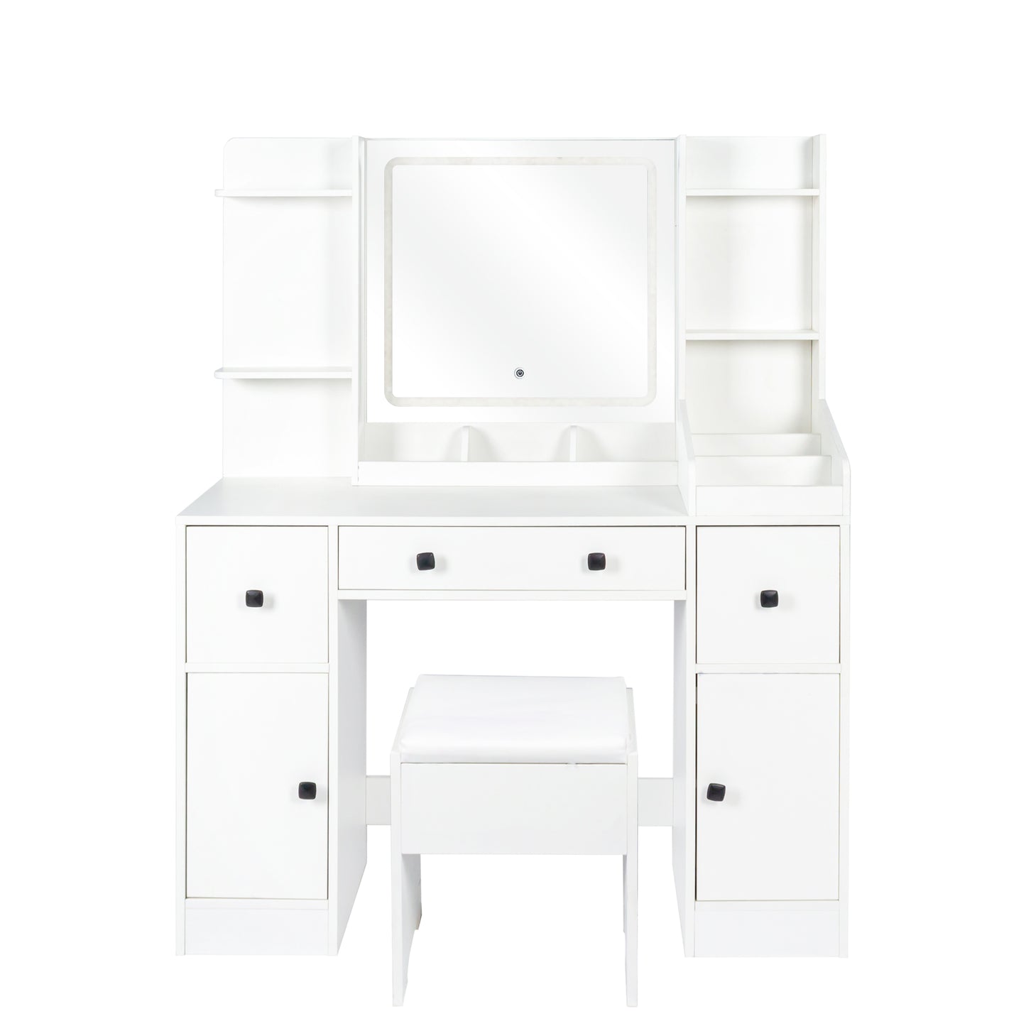 LED makeup table and mirror vanity desk for modern decor