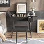 27.9 inch black makeup vanity desk with flip top LED mirror